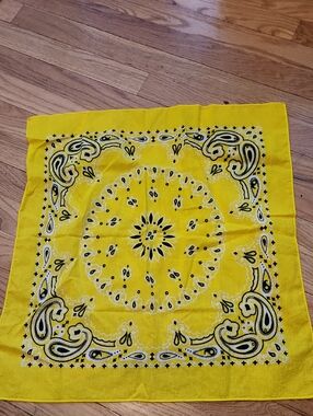 Yellow Paisley Bandana Head Scarf Western Stagecoach Festival